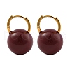 Round Brass Enamel Hoop Earrings for Women EJEW-U055-08G-2
