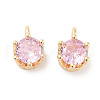 Brass Micro Pave Cubic Zirconia Charms KK-C051-39G-04-1