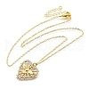 Brass Micro Pave Clear Cubic Zirconia Bird Heart Pendant Necklaces for Women NJEW-D311-01A-G-4