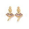Brass Micro Pave Cubic Zirconia Pendants KK-K382-26G-02-1