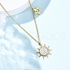 201 Stainless Steel Crystal Rhinestone Sun Star Pendant Necklaces for Women NJEW-F335-03G-4