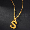 Brass Initial Pendant Necklaces FS-WG68BA5-19-1