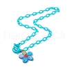 Transparent Acrylic Flower Pendants Necklaces NJEW-JN03521-04-3