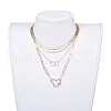 Double Layer Necklaces & Chain Necklaces Sets NJEW-JN02764-02-5