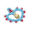 Glass Seed Beaded Heart Pendants PALLOY-MZ00588-04-3