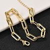 Brass Paperclip Chain Bracelets for Women Men BJEW-F494-03G-5