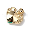 Real 18K Gold Plated Rack Plating Brass Micro Pave Clear Cubic Zirconia Pendants KK-C015-11G-4