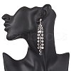 Flower Tibetan Style Alloy Tassel Stud Earrings EJEW-JE06457-2