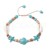 Synthetic Turquoise and Shell Bracelets BJEW-JB11510-01-1