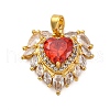 Brass Micro Pave Cubic Zirconia Pendants KK-V009-26G-02-1