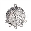 Flat Round Tibetan Style Alloy Chandelier Components PALLOY-I116-02AS-2