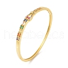 Colorful Cubic Zirconia Knot Hinged Bangle BJEW-L681-003G-3