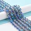 Electroplated Synthetic Quartz Crystal Beads Strands G-Z038-A02-03FR-1-2