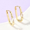 Rectangle Brass Micro Pave Clear Cubic Zirconia Hoop Earrings EJEW-Z102-23G-1