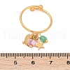 304 Stainless Steel Shell Cuff Rings for Women RJEW-U045-01G-3