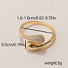 Elegant Teardrop Brass Micro Pave Clear Cubic Zirconia Cuff Ring for Daily Holiday Jewelry Accessory FF4860-1-1
