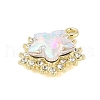 Rack Plating Alloy with Rhinestone Pendants FIND-B037-03G-02-2