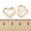 Brass Micro Pave Clear Cubic Zirconia Pendants KK-L211-015G-02-3