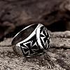 Cross 316L Surgical Stainless Steel Signet Rings for Men RJEW-BB01126-10-3