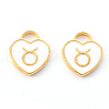 Light Gold Plated Alloy Enamel Pendants ENAM-R136-30-01-2