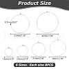 48Pcs 6 Sizes 316L Surgical Stainless Steel Hoop Earring Findings STAS-LP0001-06-2