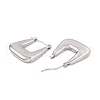 304 Stainless Steel Trapezoid Thick Hoop Earrings for Women EJEW-B018-07P-2