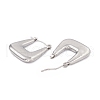 Non-Tarnish 304 Stainless Steel Trapezoid Thick Hoop Earrings for Women EJEW-B018-07P-2
