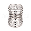 304 Stainless Steel Grooved Wide Band Ring RJEW-C025-35B-P-2