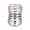 Non-Tarnish 304 Stainless Steel Grooved Wide Band Ring RJEW-C025-35B-P-2