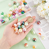   60Pcs 10 Colors UV Plating Opaque Crackle Two-tone Acrylic Beads MACR-PH0001-86-3