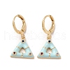 Triangle Real 18K Gold Plated Brass Dangle Leverback Earrings EJEW-L268-030G-03-1