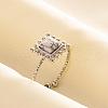 Square Natural Howlite Finger Rings EW3188-5-1
