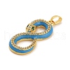 Brass Micro Pave Clear Cubic Zirconia Pendants KK-S503-01G-2