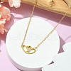 201 Stainless Steel Interlocking Heart Pendant Necklace NJEW-JN04525-2