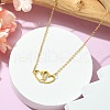 201 Stainless Steel Interlocking Heart Pendant Necklace NJEW-JN04525-2