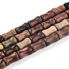 Natural Polychrome Jasper/Picasso Stone/Picasso Jasper Beads Strands G-T140-91-4