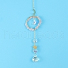 Glass & Brass Pendant Decorations HJEW-PW0002-08A-1