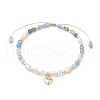 Natural Round Natural Agate Beads Braided Beads Bracelets for Women BJEW-JB11658-04-2