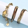 5.5MM Spray Painted Snake Skin 304 Stainless Steel Herringbone Chain Necklaces for Women NJEW-C083-03G-3