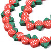 Handmade Polymer Clay Bead Strands X-CLAY-R069-01G-03-3