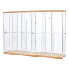 2-Tier 6-Grid Transparent Acrylic Minifigures Organizer Dispaly Case with Wood ODIS-WH0004-03A-1
