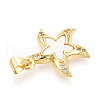 Brass Micro Pave Clear Cubic Zirconia Pendants KK-N268-30G-2