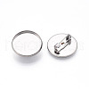 304 Stainless Steel Brooch Cabochon Settings STAS-E547-08D-P-2