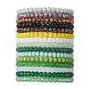 15Pcs 15 Colors Faceted Rondelle Imitation Jade Glass Beaded Stretch Bracelet Sets BJEW-JB10791-1