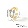 Elegant Geometric Brass Micro Pave Cubic Zirconia Cuff Open Rings for Women ED4518-2-2