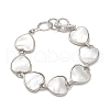 Natural White Shell Link Chain Bracelets BJEW-E077-02P-02-1