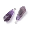 Natural Amethyst Pointed Pendants G-I314-02P-13-3