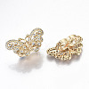 Brass Micro Pave Clear Cubic Zirconia Pendants KK-T062-31G-NF-2
