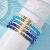 5Pcs Glass & Brass & Acrylic Beaded Stretch Bracelets Set BJEW-JB09677-01-2
