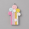 Opaque Resin Pendants RESI-CJC0011-32B-03-1